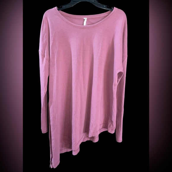 lululemon athletica Tops - Lululemon To The Point Long Sleeve Shirt 6 Side Tie Misty Merlot Pima Cotton Tee